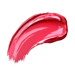 Glossy Pink Paint Brushstroke isolated on transparent background 