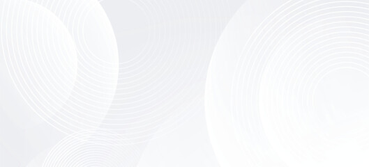 Simple white background with white circle lines digital future modern abstract. Eps 10