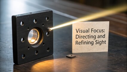 Laser beam emanating from a black precision technology device