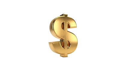 Obraz premium Golden dollar symbol on Transparent Background