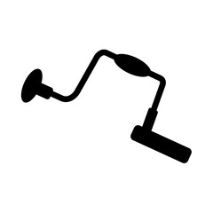 Brace Hand Drill Silhouette Vector
