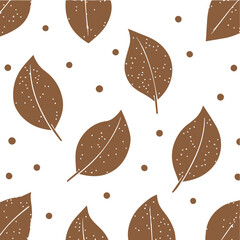 Seamless pattern of abstract leaves and flower vector seamless backgrounds