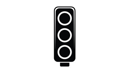 Modern traffic light design in black and white, Generative AI.
