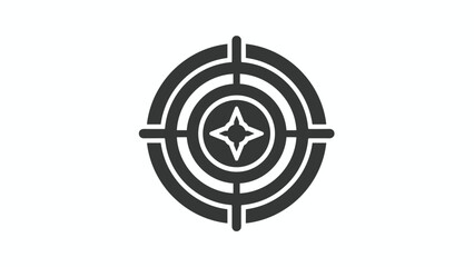 Modern geometric target symbol with concentric circles and star, Generative AI.