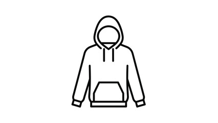 Simple line drawing of a hoodie, Generative AI.
