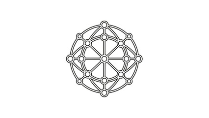 Geometric network symbol for global connections and innovation, Generative AI.