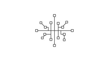 Complex network diagram with interconnected nodes and lines, Generative AI.