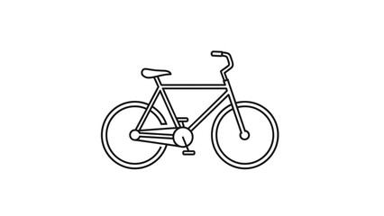 Modern bicycle design in simple black line art style, Generative AI.