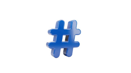 Fototapeta premium 3D Blue Hashtag Symbol Render