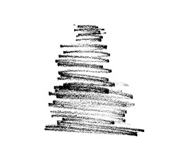 ink lines. The doodle is drawn on a white isolated background with a black marker. Hand painted. Black marker on paper isolated on white background