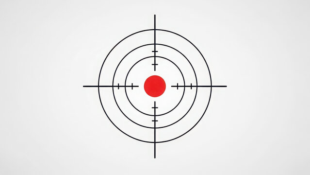 Target sight with red dot isolated on transparent background