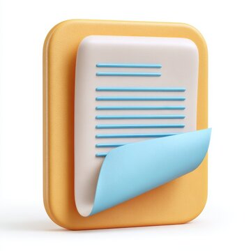 Note pad with blue corner isolated on white background