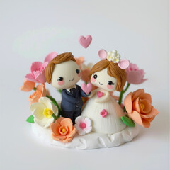 AI-generated image of a cute Wedding figurine