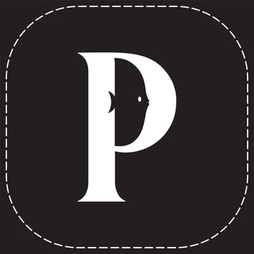 White Dashed Plenty of Fish Outline Logo Minimal Line Icon for Clean Design Projects