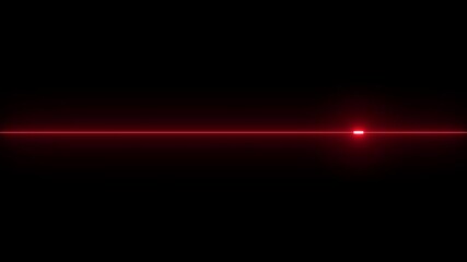 Red color Neon line animation. 4k video
