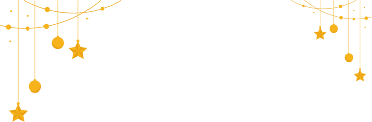 Gold Garland Hanging Decoration Overlay, Minimal Winter Glow, Elegant Festive Background Hanging Gold Garland Metallic Dots Bunting on Transparent Background shiny string lights on transparent 