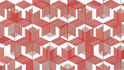 Abstract Red Cubes Pattern