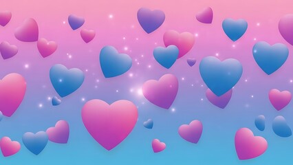 Floating Hearts Background Illustration