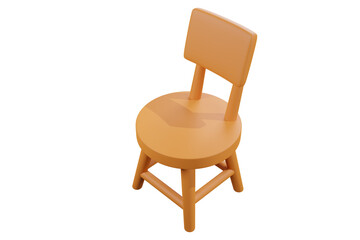 3D Rendered Wooden Chair