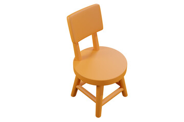Illustration of an Orange Wooden Chair