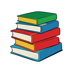 stack of colorful books