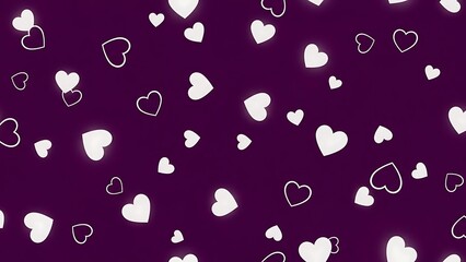 White Hearts Pattern Background