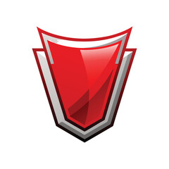 red shield isolated on white