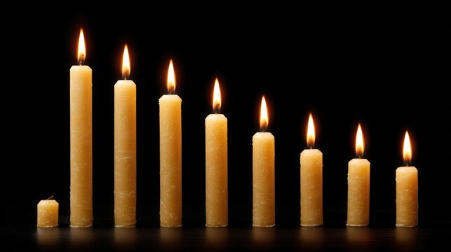 A series of glowing candles stand in a row, each a little shorter than the last, creating a visual representation of time passing.