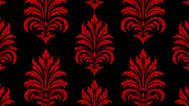 red and black damask pattern