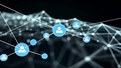 Abstract network connections with people icons for social media concept. - Powered by Adobe