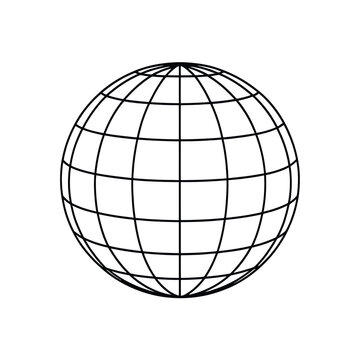Wireframe Globe Global Network Earth Grid Minimal Illustration
