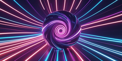 Neon Arcade Energy Spiral Loading Screen Background Banner.
