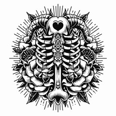 vector illustration of a skull