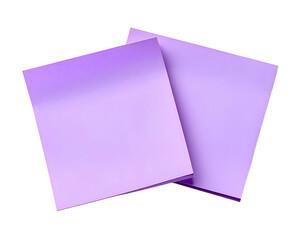 Two light purple square sticky notes overlap