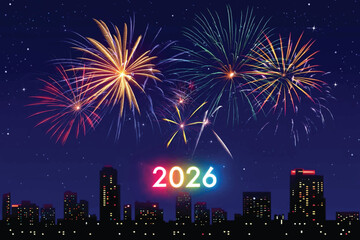 Happy New Year 2026 Greeting Card Background