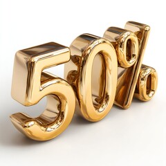 Golden 50% Off Promotion - Exclusive Sales Event, Special Deal & Savings. Celebrate Big Discounts with this Luxury Gold Percent Symbol.

