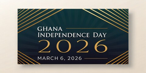 Elegant Ghana Independence Day 2026 banner with gold accents