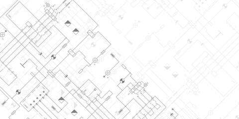 Electrical diagram. Technical drawing. Engineering industry. Vector illustration .