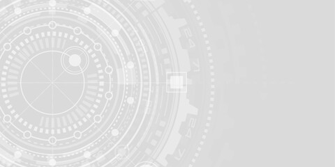 Technological white background. Rotating gears. New technologies. Vector illustration.