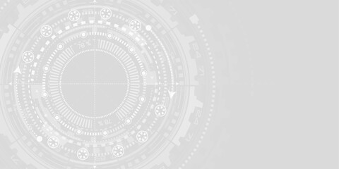 Technological white background. Rotating gears. New technologies. Vector illustration.