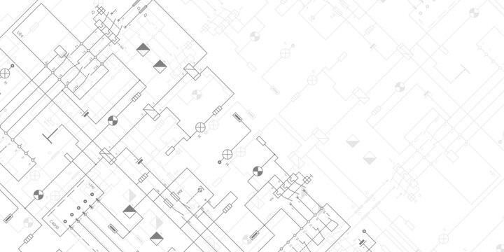 Electrical diagram. Technical drawing. Engineering industry. Vector illustration .