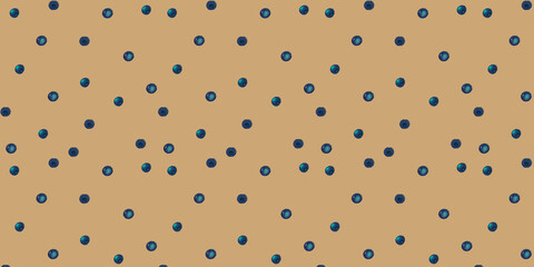 Brown berry spotted horizontal pattern. Blue small autumn berries. Nature botany print wallpaper for vintage fabric and retro paper.