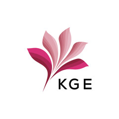 Obraz premium Modern Pink Leaf Logo Vector, KGE Later Logo, Gradient Petal Logo Concept, Creative Minimal Nature Logo, floral, abstract, logo, leaf, petal, pink, gradient, 