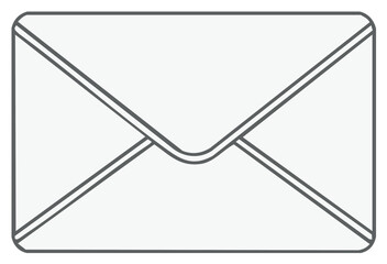 Simple Line Art Outline Envelope Icon for Mail and Digital Communication