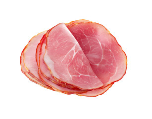 Sliced ham isolated on White or transparent background Cutout PNG