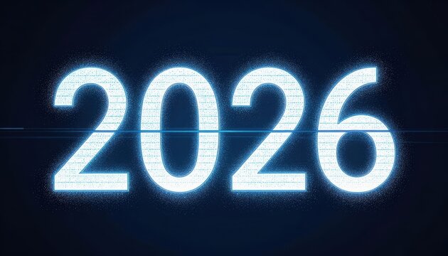 New year 2026 celebration technology background digital countdown environment futuristic viewpoint - Powered by Adobe