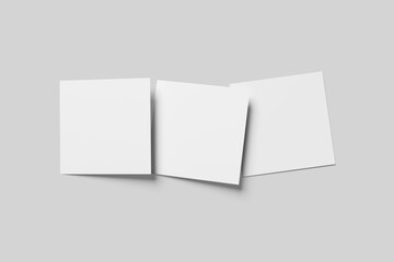 Blank Square Business Card Mockup - 3D