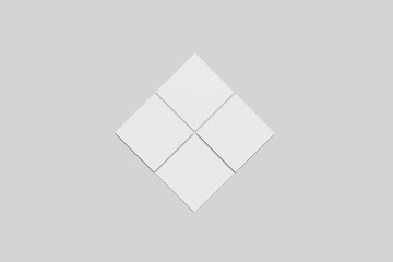 Blank Square Business Card Mockup - 3D