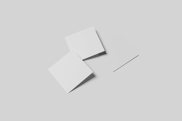 Blank Square Business Card Mockup - 3D