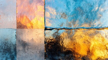 Naklejka premium Colorful reflections on water surface during dawn